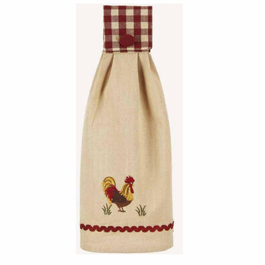 Barn Red Nutmeg Rooster Tab Towel Set Of Two TTRE0023 - The Fox Decor